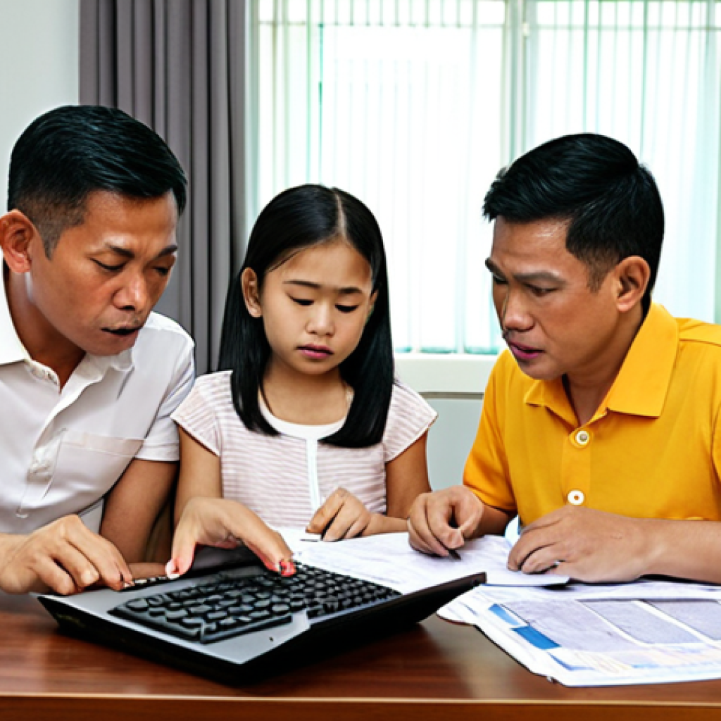 **Image Prompt:** A modern Malaysian family sitting around a table, reviewing property tax documents (Cukai Pintu, Cukai Tanah, RPGT) with a calculator and a laptop showing the LHDNM website. The atmosphere is one of careful planning and financial literacy. Include Ringgit Malaysia notes.